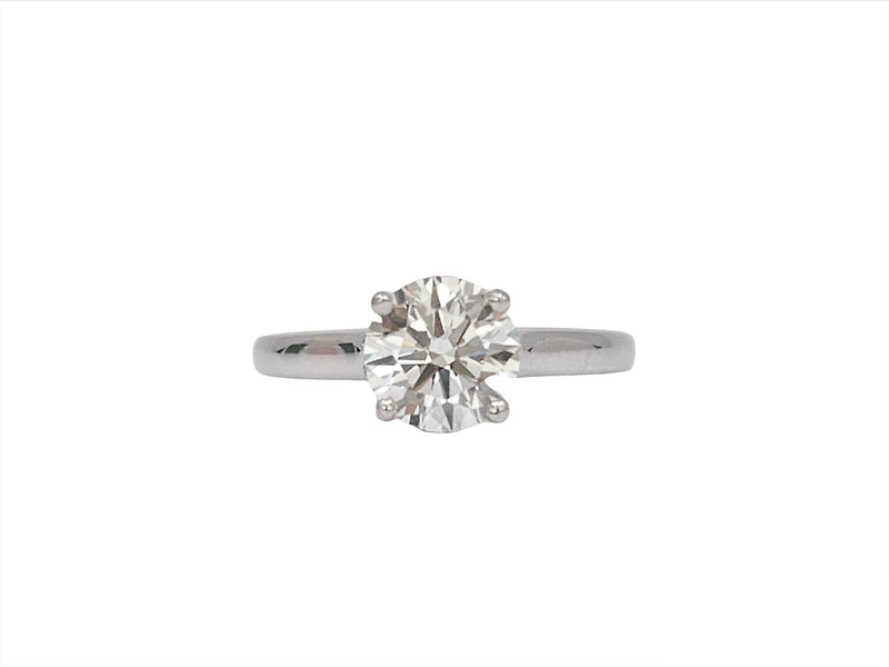 18K Lab Grown Round Brilliant Cut 1.69cttw Claw Set Diamond Ring