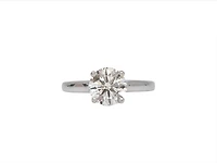 18K Lab Grown Round Brilliant Cut 1.69cttw Claw Set Diamond Ring