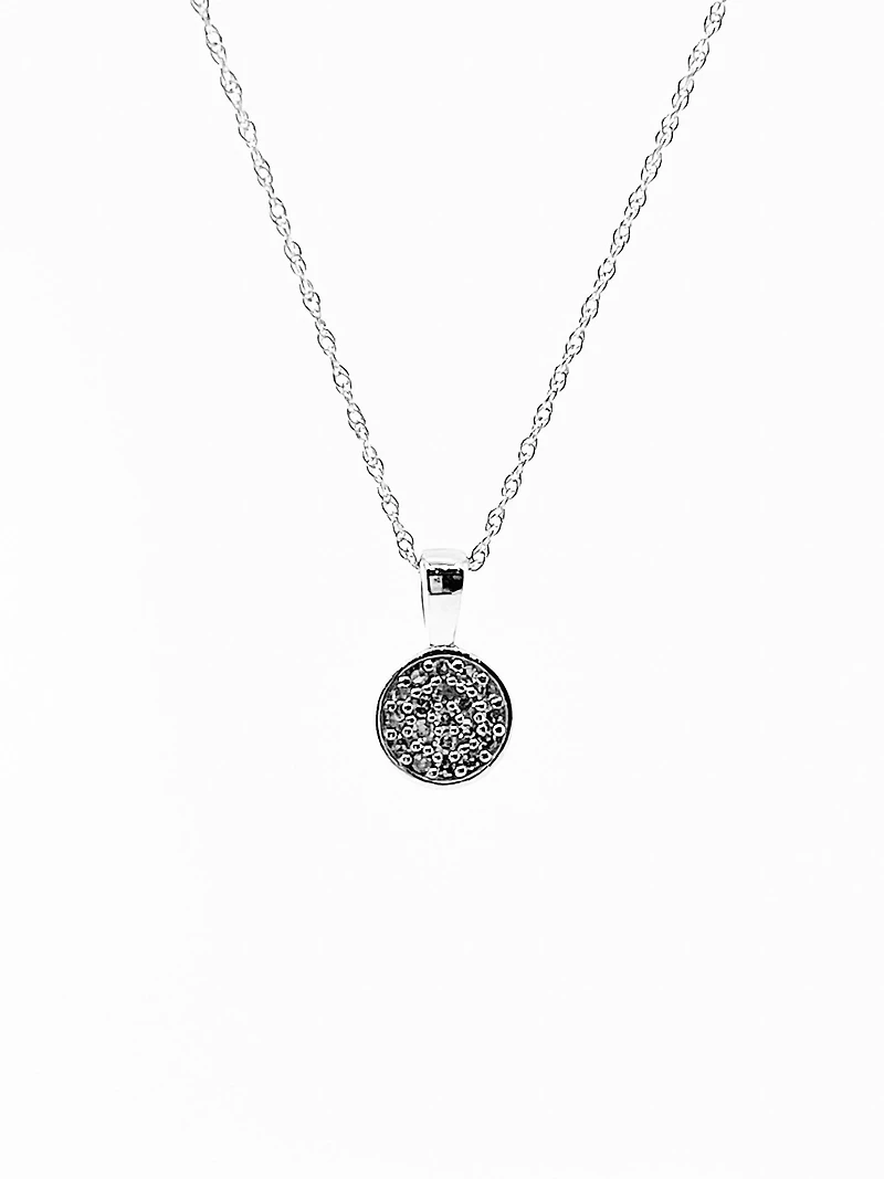 10K White Gold Diamond Pendant