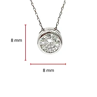 14K White Gold 1.00cttw Moissanite Pendant, 18"