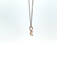 10K Two Toned Rose Gold and White Gold 0.04cttw Diamond Solitaire Necklace - 17 Inches