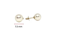 14K Yellow Gold 7-7.5mm Cultured Pearl Earrings with Butterfly Backs