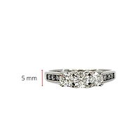 14K White Gold 0.75cttw Diamond 3 Stone (Past, Present & Future) Engagement / Anniversary Ring - 4.5
