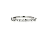 10K White Gold 0.235cttw Diamond Ring, size 6.75
