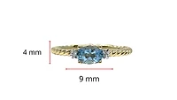 10K Yellow Gold 0.40cttw Genuine Oval Cut Aquamarine & 0.02cttw Diamond Ring - 4.5
