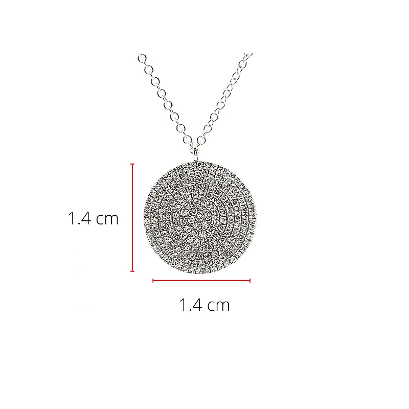 14K White Gold 0.41cttw Round Disc Diamond Necklace - 20 Inches