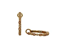 14K Rose Gold 0.07cttw Diamond Hoop Earrings