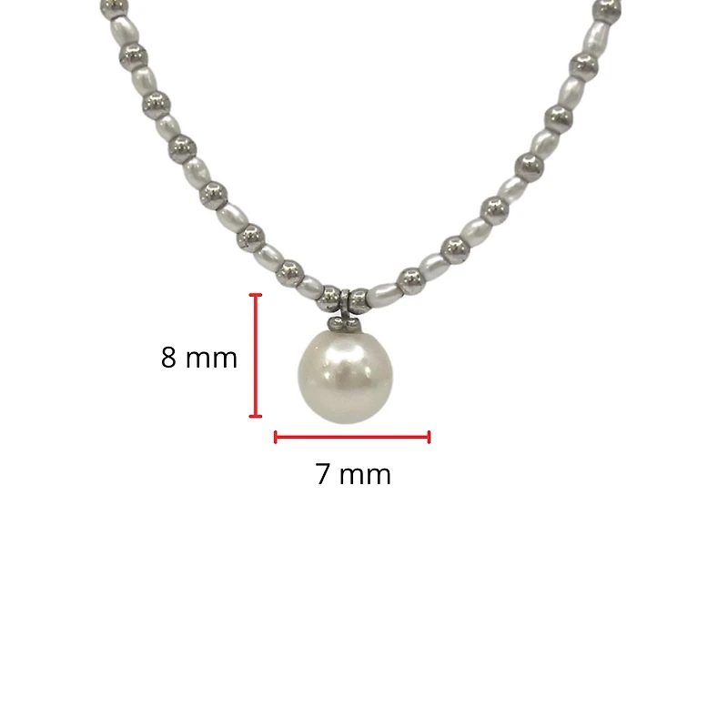 925 Sterling Silver Fresh Water Pearl Strand, 18"
