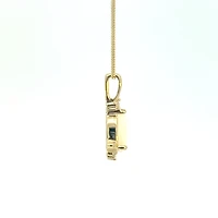 10K Yellow Gold Opal and Diamond Pendant