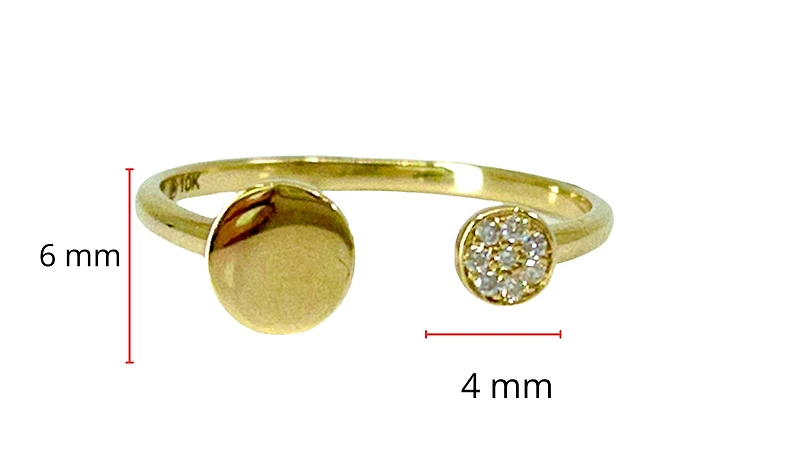 10K Yellow Gold 0.04cttw Diamond Ring, size 6.5