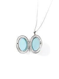 Sterling Silver Oval Locket Necklace 18"