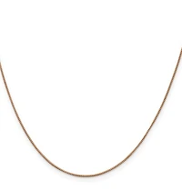 14K Rose Gold Box Chain with Lobster Clasp - 1.00 mm Various Length