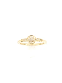 10K Yellow Gold 0.40cttw Canadian Diamond  Halo Engagement Ring, size 6.5 - 6.5