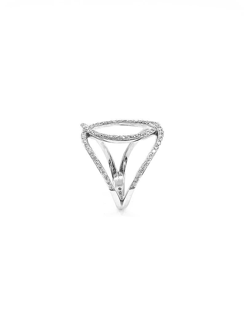 10K White Gold 0.45cttw Diamond Ring, 6.5 - /