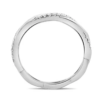 14K White, Yellow or Rose Gold 0.11cttw Diamond Twisted Pave Ring - 14K White Gold / 4.5