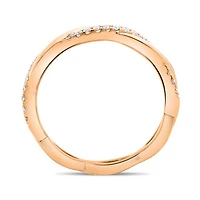 14K White, Yellow or Rose Gold 0.11cttw Diamond Twisted Pave Ring - 14K White Gold / 4.5
