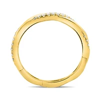 14K White, Yellow or Rose Gold 0.11cttw Diamond Twisted Pave Ring - 14K White Gold / 4.5