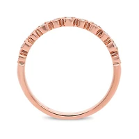 14K White, Yellow or Rose Gold 0.09cttw Diamond Milgrain Band - 14K White Gold