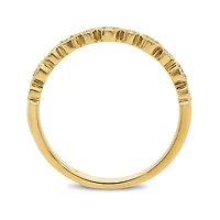 14K White, Yellow or Rose Gold 0.09cttw Diamond Milgrain Band - 14K White Gold