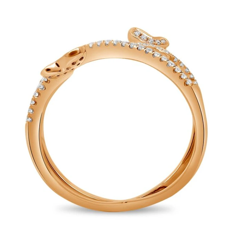 14K White, Yellow or Rose Gold 0.20cttw Diamond Butterfly Ring - 14K White Gold