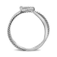 14K Two Tone Textured Diamond Ring - 14K 2 Tone