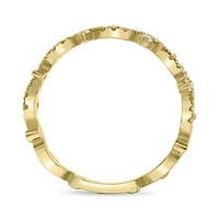 14K Yellow Gold Wavy Natural Fancy Yellow & White Diamond Band