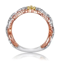 18K White and Rose Gold Natural Fancy Yellow & White Diamond Ring