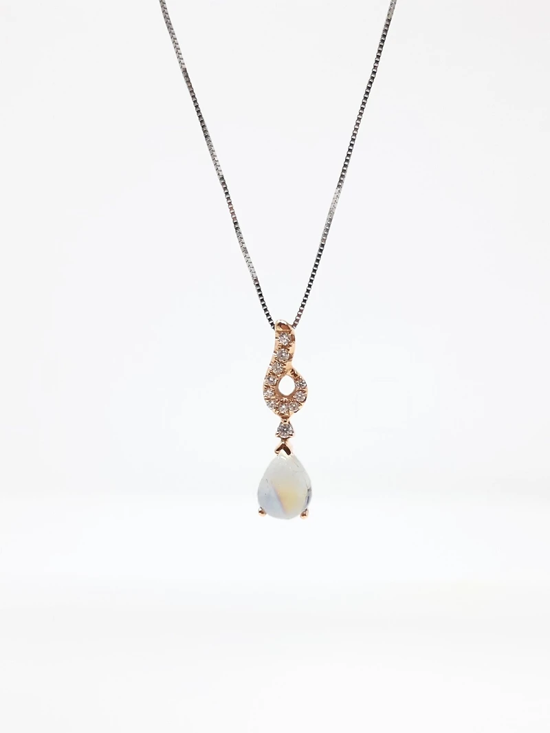 Moonstone and Diamond Pendant