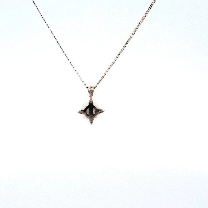 10K Yellow Gold Cultured Pearl and Diamond Pendant