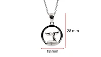 925 Sterling Silver 0.015cttw Canadian Diamond Whale Tail Pendant