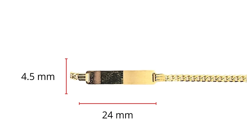 10K Gold Bracelet with Engravable Plate