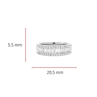 14K White Gold 0.97cttw Baguette Cut & Round Brilliant Cut Diamond Ring, size 6