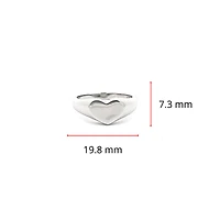 Silver 925 High Polish Heart Shaped Engravable Ring