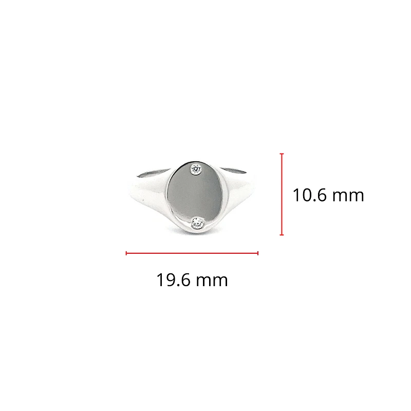 Silver 925 High Polish Cubic Zirconia Engravable Ring