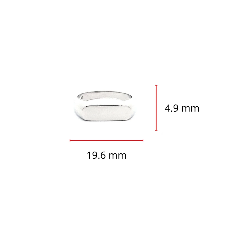 Silver 925 High Polish Plain Engravable Ring