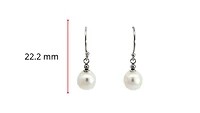 14K White Gold 7-7.5mm Cultured Pearl Dangle Earring