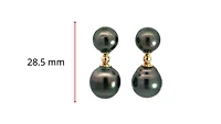 14K Yellow Gold 10-13mm Tahitian Pearl Dangle Earring