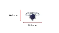 14K White Gold 0.80cttw Amethyst and 0.12cttw Diamond Ring, size 6