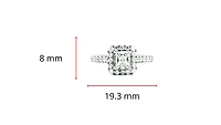 14K White Gold 0.99cttw Princess Cut Diamond Halo Engagement Ring