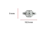 14K White Gold 0.87cttw Princess Cut Diamond Halo Engagement Ring