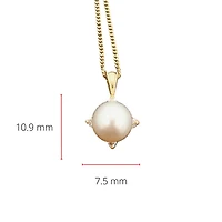 10K Yellow Gold Cultured Pearl and Diamond Pendant