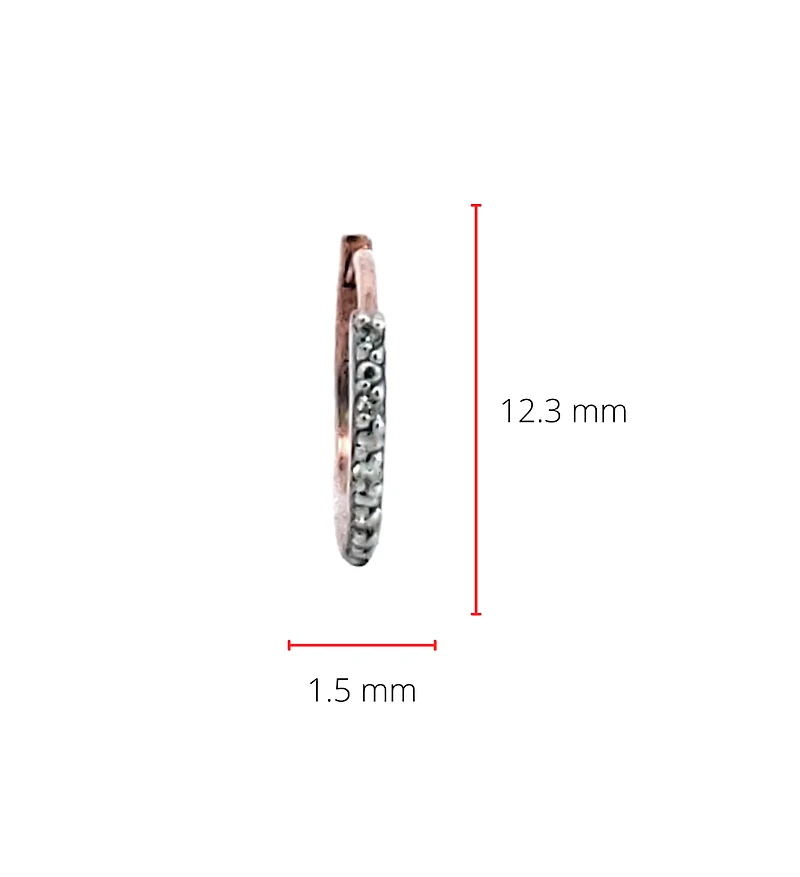 10K Rose Gold 0.05cttw Diamond Hoop / Huggie Earrings