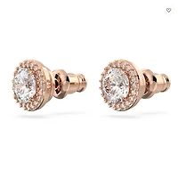 Swarovski Constella/Una Angelic stud earrings, Round cut, Pavé, White, Rose gold-tone plated - 5636275/5648995 (SS)
