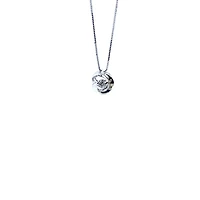10K White Gold 0.14cttw Diamond Pulse Pendant, 18"