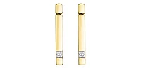 10K Yellow Gold 0.14cttw Canadian Diamond Line Dangle/Drop Earrings