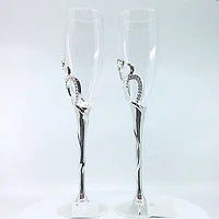 Double Heart Champagne Flutes
