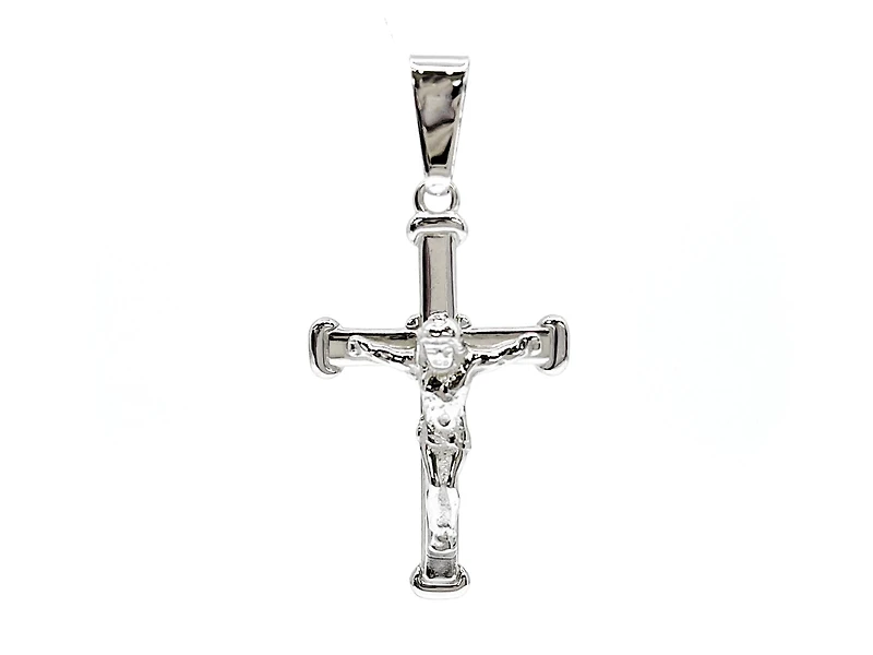 925 Sterling Silver 33mm x 20mm Hollow Crucifix Cross Charm - Large