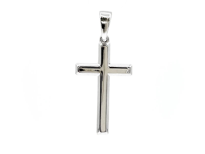 925 Sterling Silver 23mm x 13mm Hollow Cross Charm