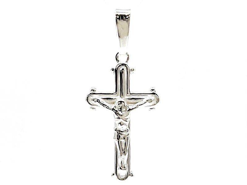 925 Sterling Silver 23mm x 13mm Hollow Crucifix Cross Charm
