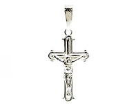 925 Sterling Silver 23mm x 13mm Hollow Crucifix Cross Charm